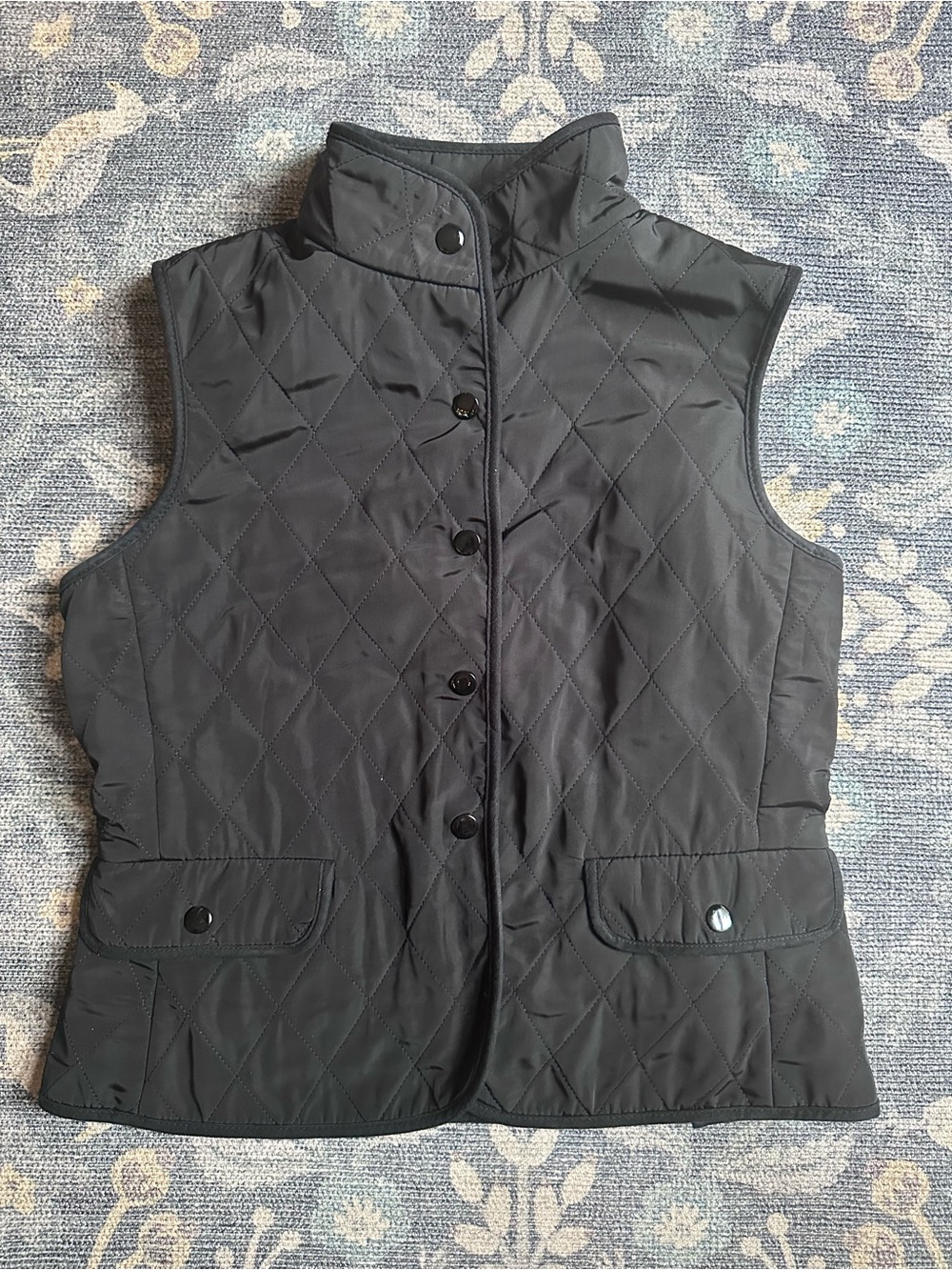 Talbots Petites Black Quilted Vest P